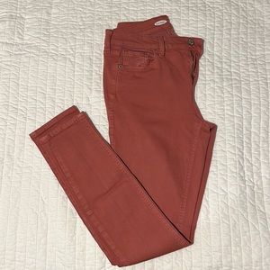 Mid rise old navy coral skinny jeans